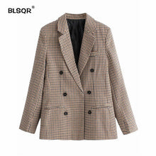 Load image into Gallery viewer, Fashion Autumn Women Plaid Blazers and Jackets Work Office Lady Suit Slim
